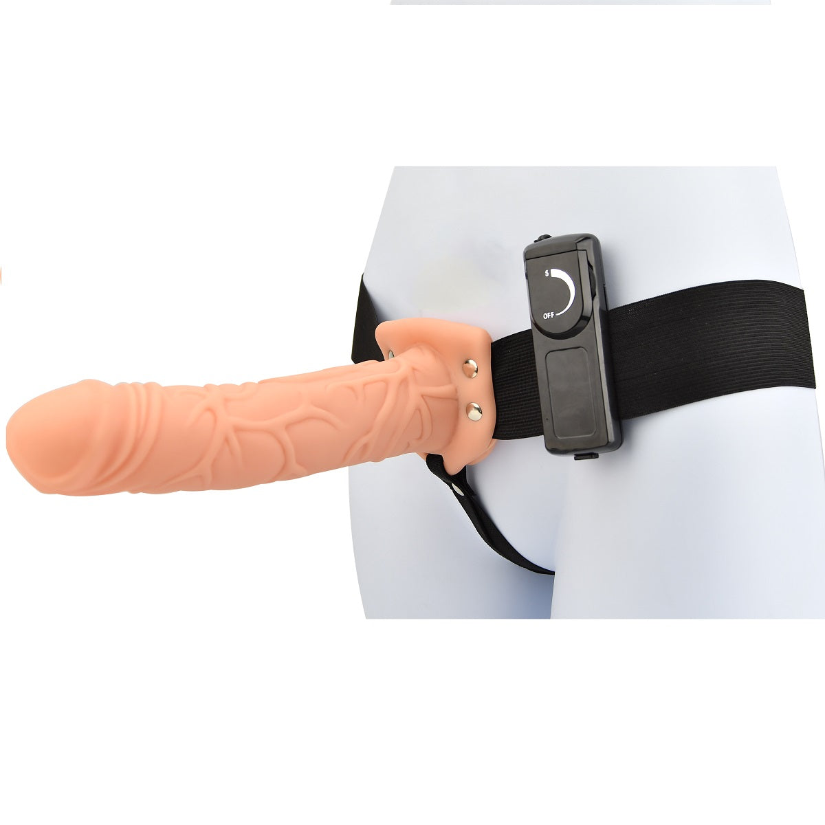 Loving Joy 8 Inch Vibrating Hollow Strap-On Vanilla – Remote-Controlled Strap-On Dildo > Dildos > Hollow Strap Ons - Tophatter Daily Deals