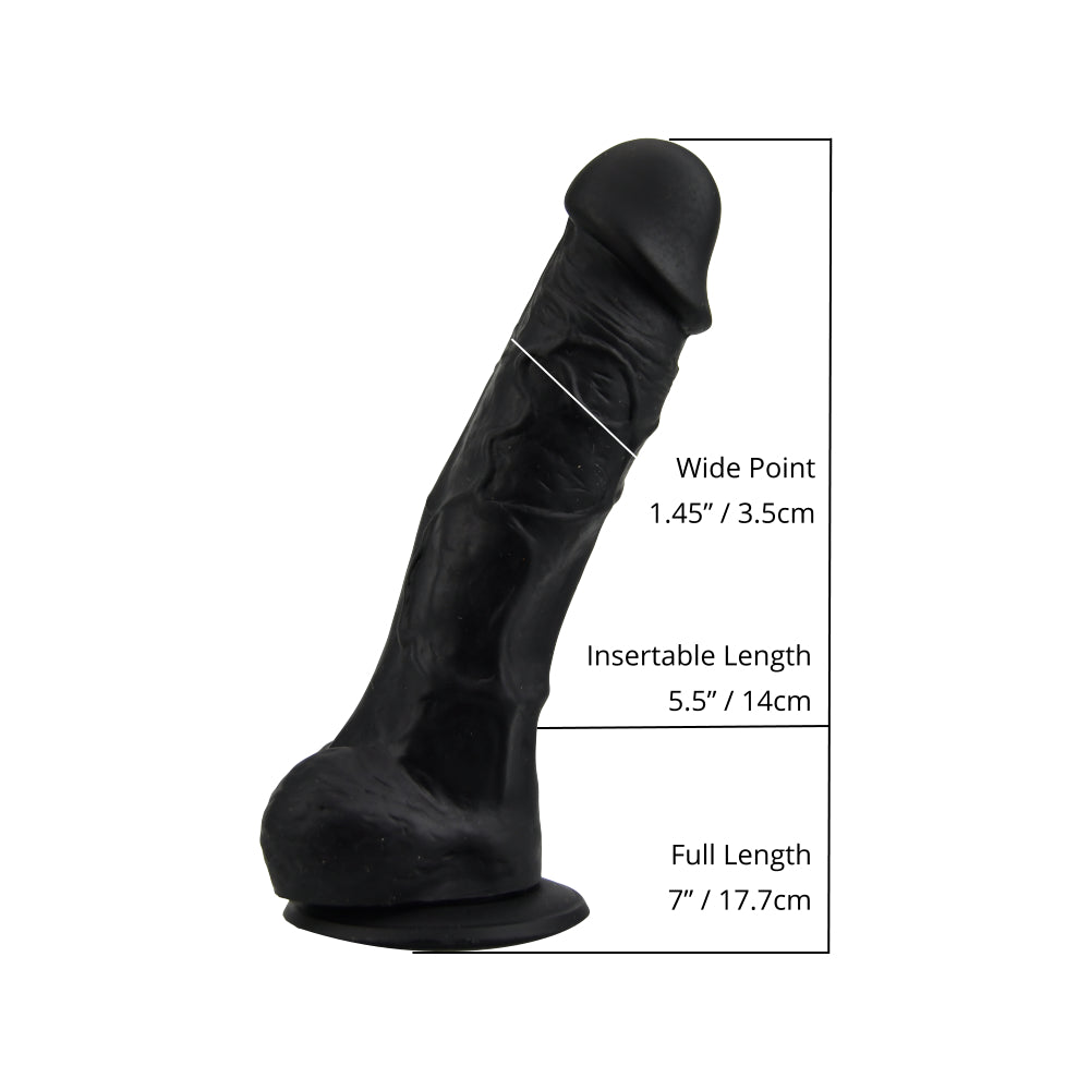 Loving Joy 7.3 Inch Realistic Silicone Dildo (Black) – Harness Compatible Dildo with Suction Cup > Dildos > Realistic Dildos - Tophatter Daily Deals