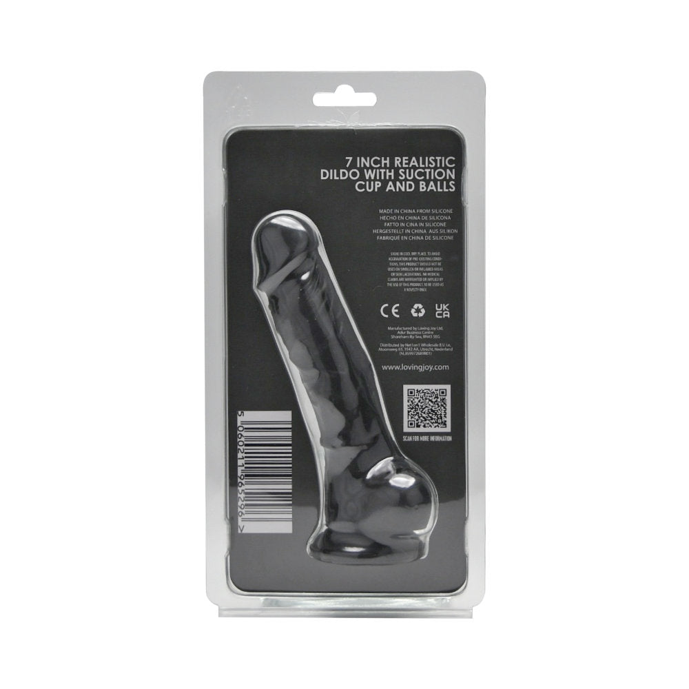 Loving Joy 7.3 Inch Realistic Silicone Dildo (Black) – Harness Compatible Dildo with Suction Cup > Dildos > Realistic Dildos - Tophatter Daily Deals