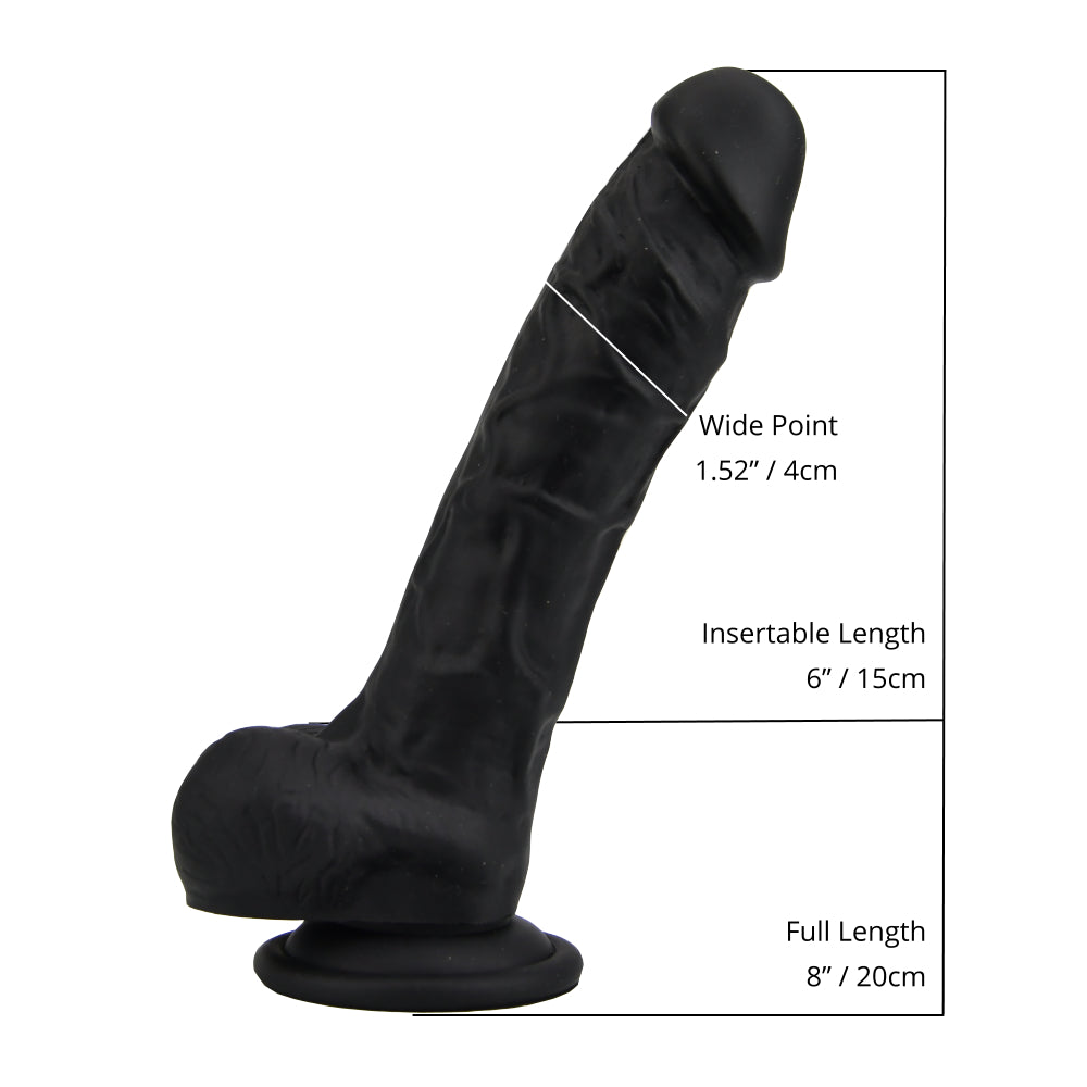 Loving Joy Realistic Silicone Dildo Black – 8.35 Inch Length 1.77 Inch Diameter Harness Compatible Dildo > Dildos > Realistic Dildos - Tophatter Daily Deals
