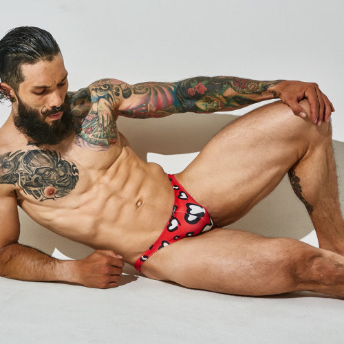 Cut 4 Men Brazilian Brief Hearts Red Size Small > Clothes > Mens Briefs - Tophatter Daily Deals