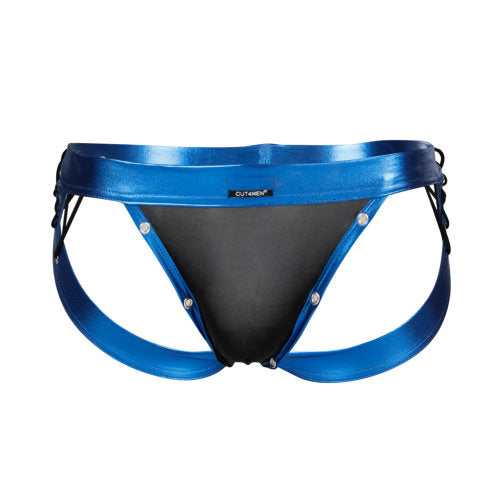 Cut for Men Desire Jockstrap Blue Leatherette Size Small > Clothes > Jockstraps - Tophatter Daily Deals