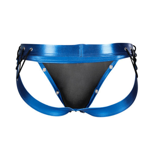 Cut for Men Desire Jockstrap Blue Leatherette XL > Clothes > Jockstraps - Tophatter Daily Deals