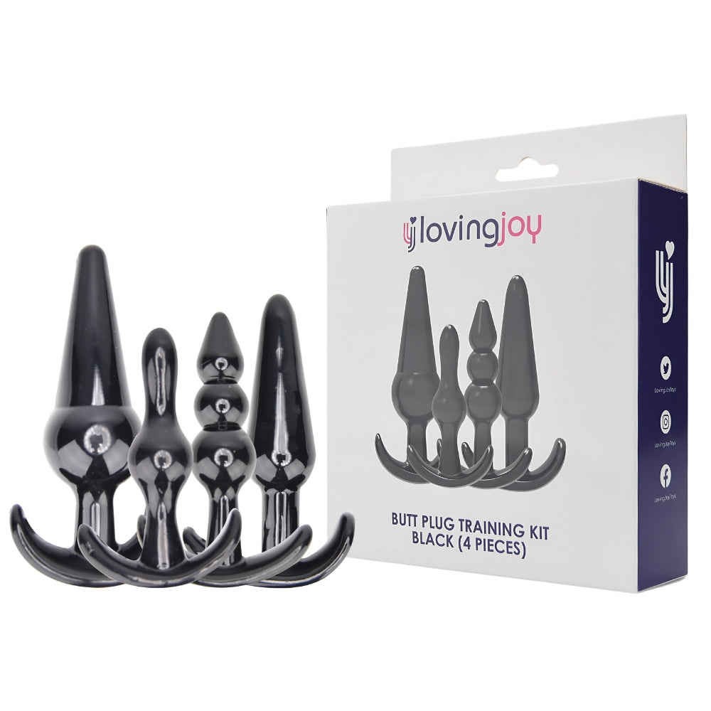 Loving Joy Butt Plug Training Kit (Black) – Beginner Size Variety Butt Plug Set > Anal Range > Butt Plug Kits - Tophatter Daily Deals