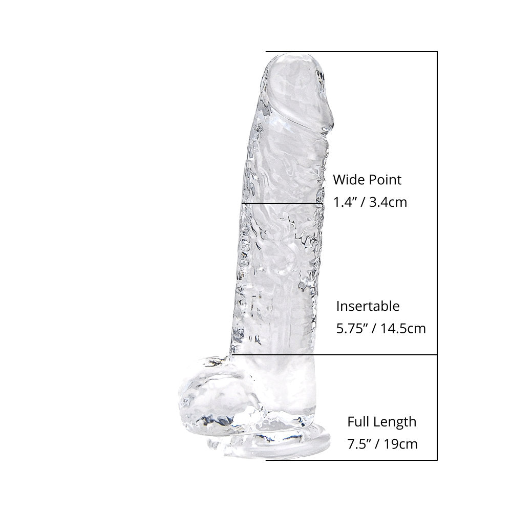 Loving Joy 7.5 Inch Clear Dildo with Balls – Realistic Suction Cup Dildo 7.5 Inch Length 1.4 Inch Diameter > Dildos > Realistic Dildos - Tophatter Daily Deals
