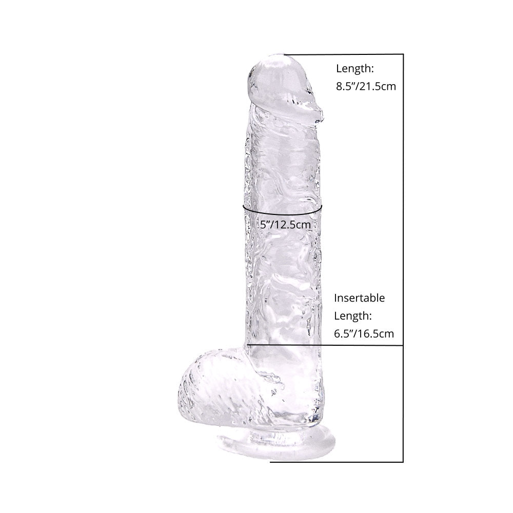 Loving Joy 8.5 Inch Transparent Dildo with Balls – Realistic Suction Cup Dildo > Dildos > Realistic Dildos - Tophatter Daily Deals