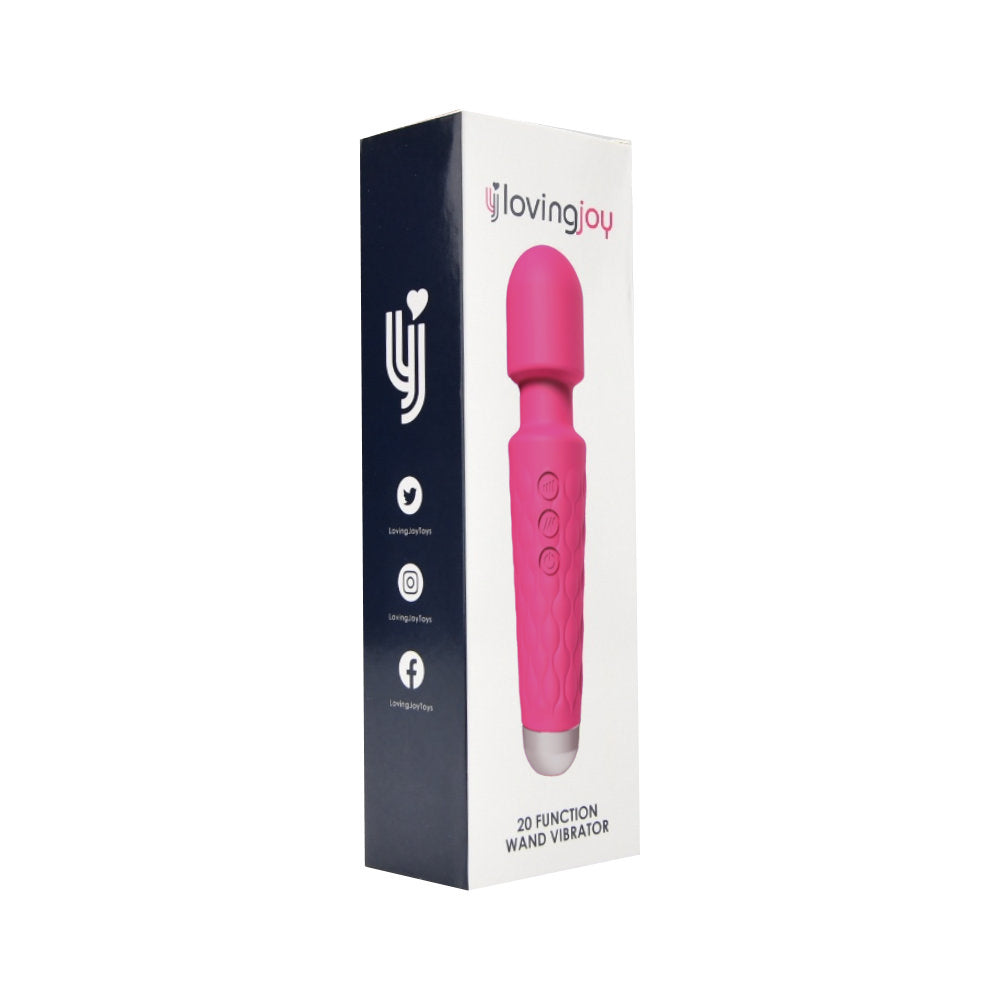 Loving Joy 20 Function Wand Vibrator (Pink) – Waterproof Rechargeable Wand Vibrator 8 Inches > Sex Toys > Mini Massagers - Tophatter Daily Deals