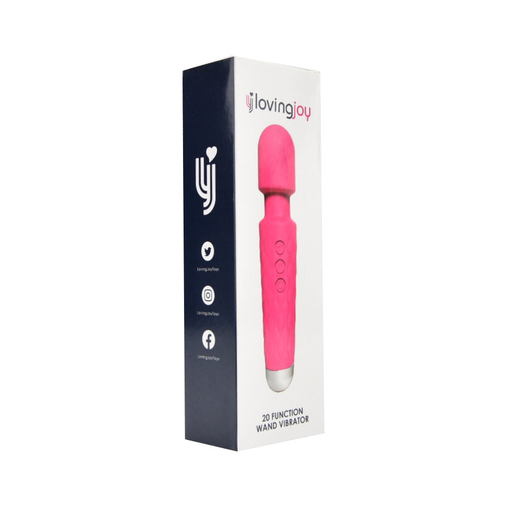 Loving Joy 20 Function Wand Vibrator (Pink) – Waterproof Rechargeable Wand Vibrator 8 Inches > Sex Toys > Mini Massagers - Tophatter Daily Deals