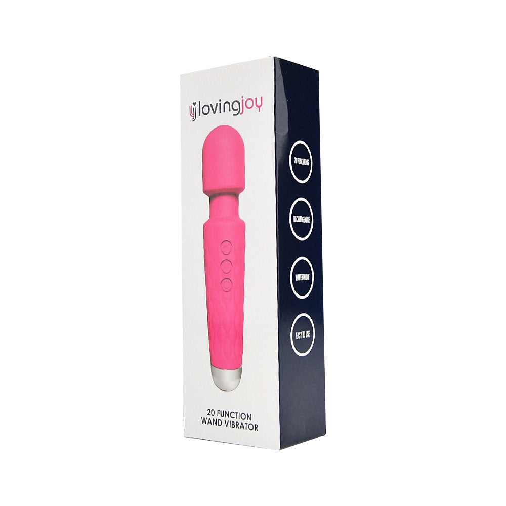 Loving Joy 20 Function Wand Vibrator (Pink) – Waterproof Rechargeable Wand Vibrator 8 Inches > Sex Toys > Mini Massagers - Tophatter Daily Deals
