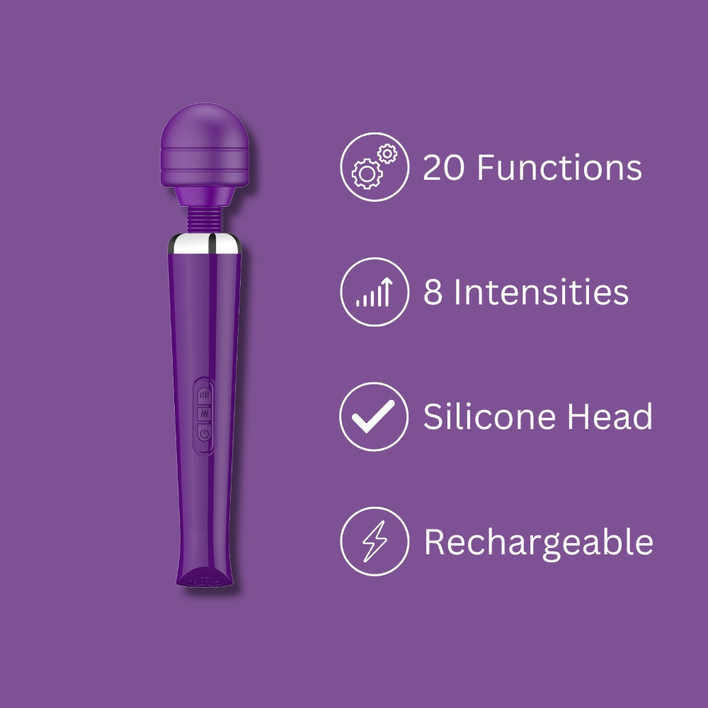 Loving Joy Rechargeable Magic Wand – 20 Mode USB Rechargeable Vibrator > Sex Toys > Massage Wands - Tophatter Daily Deals
