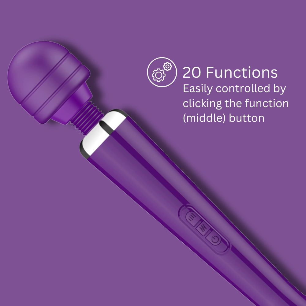 Loving Joy Rechargeable Magic Wand – 20 Mode USB Rechargeable Vibrator > Sex Toys > Massage Wands - Tophatter Daily Deals
