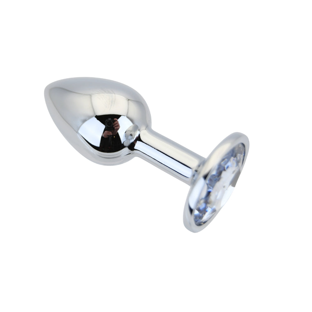 Toosh Silver Metal Butt Plug Small (Clear Stone) – Smooth Small Butt Plug > Anal Range > Jewel Butt Plugs - Tophatter Daily Deals