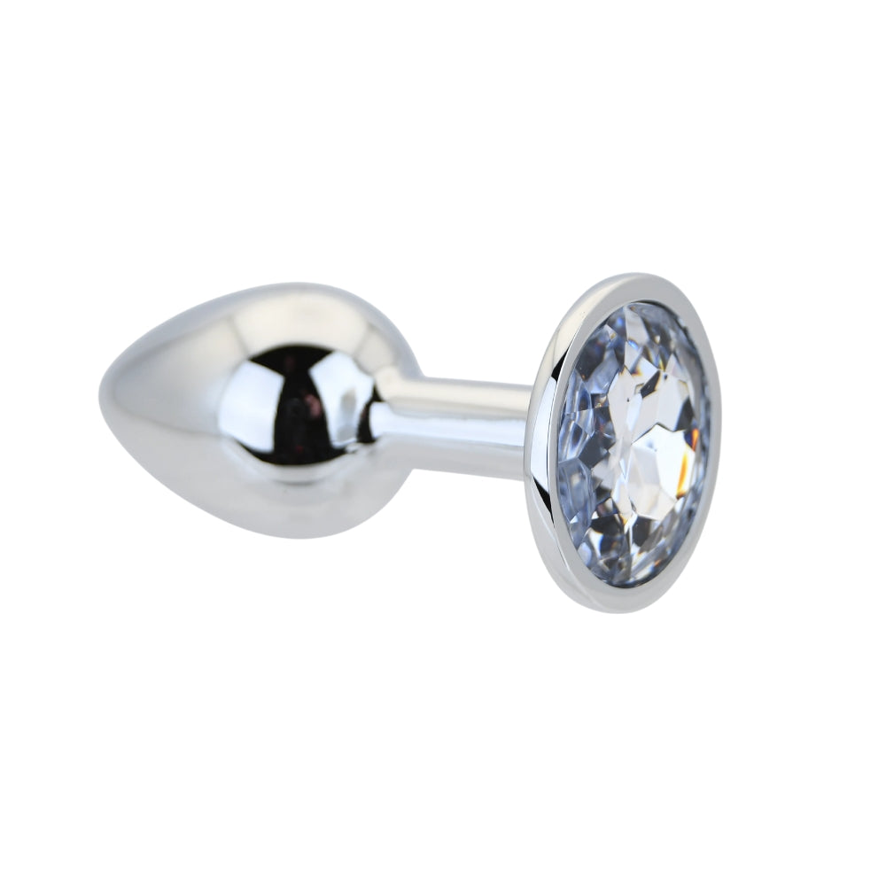 Toosh Silver Metal Butt Plug Small (Clear Stone) – Smooth Small Butt Plug > Anal Range > Jewel Butt Plugs - Tophatter Daily Deals