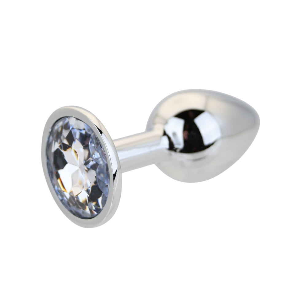 Toosh Silver Metal Butt Plug Small (Clear Stone) – Smooth Small Butt Plug > Anal Range > Jewel Butt Plugs - Tophatter Daily Deals