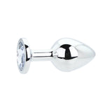 Toosh Silver Medium Metal Butt Plug with Clear Stone Base > Anal Range > Jewel Butt Plugs - Tophatter Daily Deals