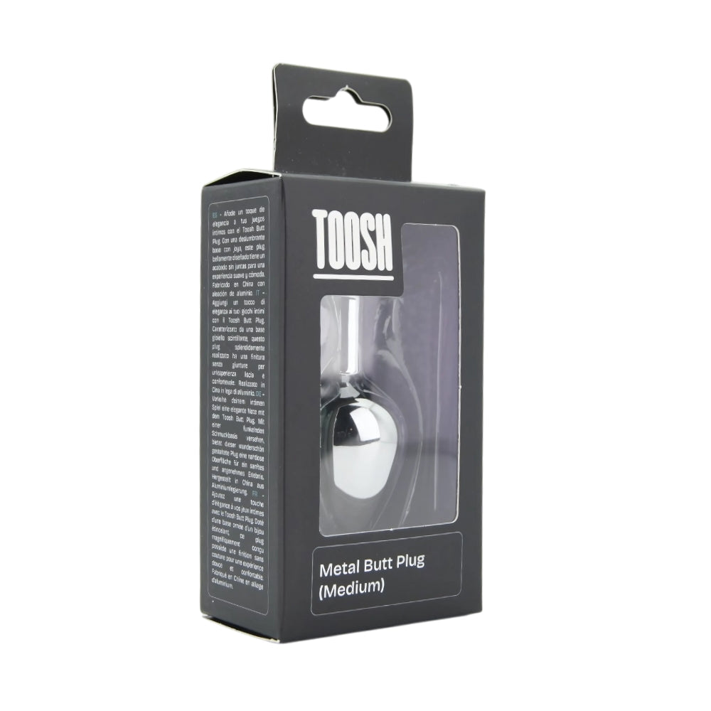 Toosh Silver Medium Metal Butt Plug with Clear Stone Base > Anal Range > Jewel Butt Plugs - Tophatter Daily Deals