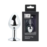 Toosh Silver Medium Metal Butt Plug with Clear Stone Base > Anal Range > Jewel Butt Plugs - Tophatter Daily Deals