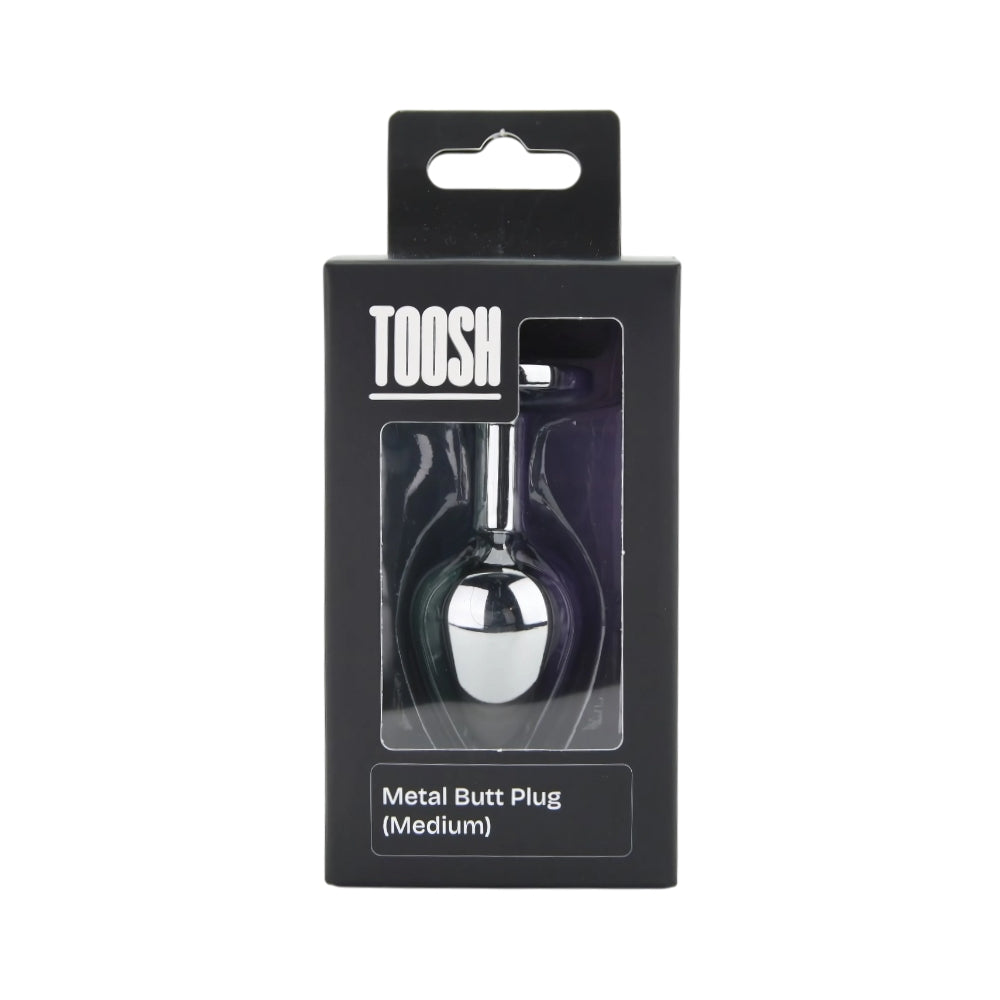 Toosh Silver Medium Metal Butt Plug with Clear Stone Base > Anal Range > Jewel Butt Plugs - Tophatter Daily Deals