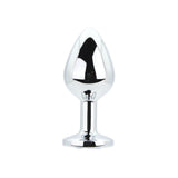 Toosh Silver Medium Metal Butt Plug with Clear Stone Base > Anal Range > Jewel Butt Plugs - Tophatter Daily Deals