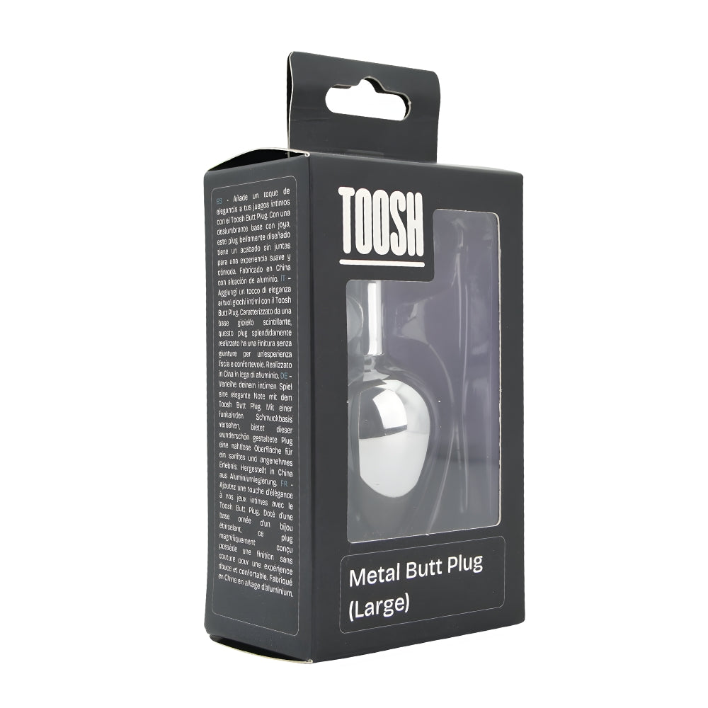 Toosh Silver Large Metal Butt Plug with Clear Stone Jewel > Anal Range > Jewel Butt Plugs - Tophatter Daily Deals