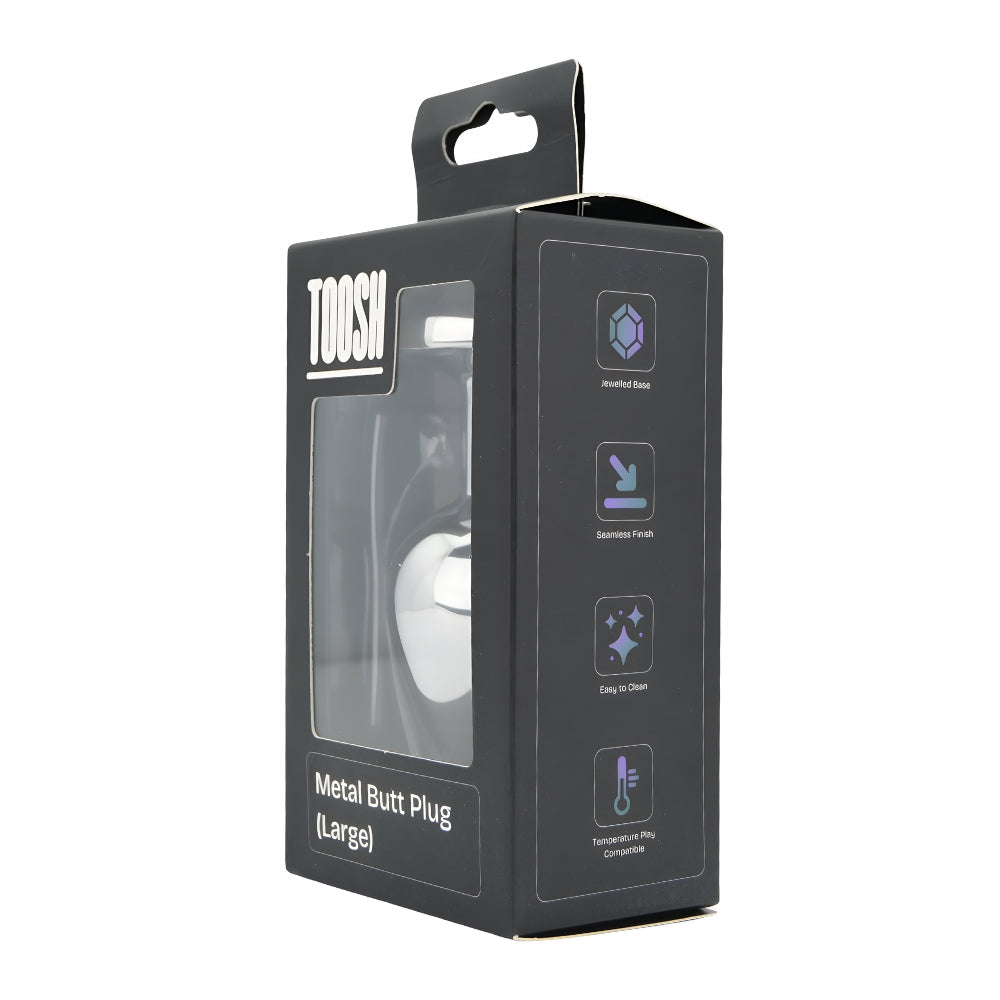 Toosh Silver Large Metal Butt Plug with Clear Stone Jewel > Anal Range > Jewel Butt Plugs - Tophatter Daily Deals