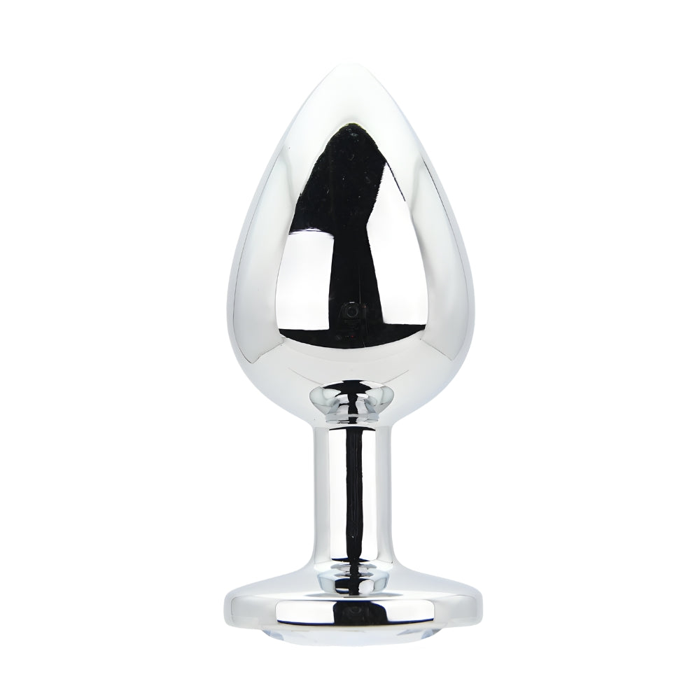 Toosh Silver Large Metal Butt Plug with Clear Stone Jewel > Anal Range > Jewel Butt Plugs - Tophatter Daily Deals