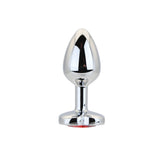 Toosh Heart Shaped Silver Small Butt Plug with Red Stone Jewel > Anal Range > Jewel Butt Plugs - Tophatter Daily Deals