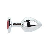 Toosh Heart Shaped Medium Silver Butt Plug with Red Stone Jewel > Anal Range > Jewel Butt Plugs - Tophatter Daily Deals