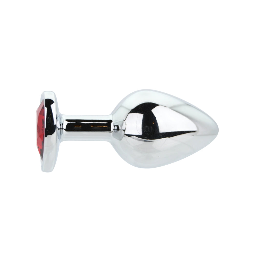 Toosh Heart Shaped Medium Silver Butt Plug with Red Stone Jewel > Anal Range > Jewel Butt Plugs - Tophatter Daily Deals