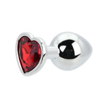 Toosh Heart Shaped Medium Silver Butt Plug with Red Stone Jewel > Anal Range > Jewel Butt Plugs - Tophatter Daily Deals