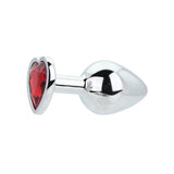 Toosh Heart Shaped Medium Silver Butt Plug with Red Stone Jewel > Anal Range > Jewel Butt Plugs - Tophatter Daily Deals