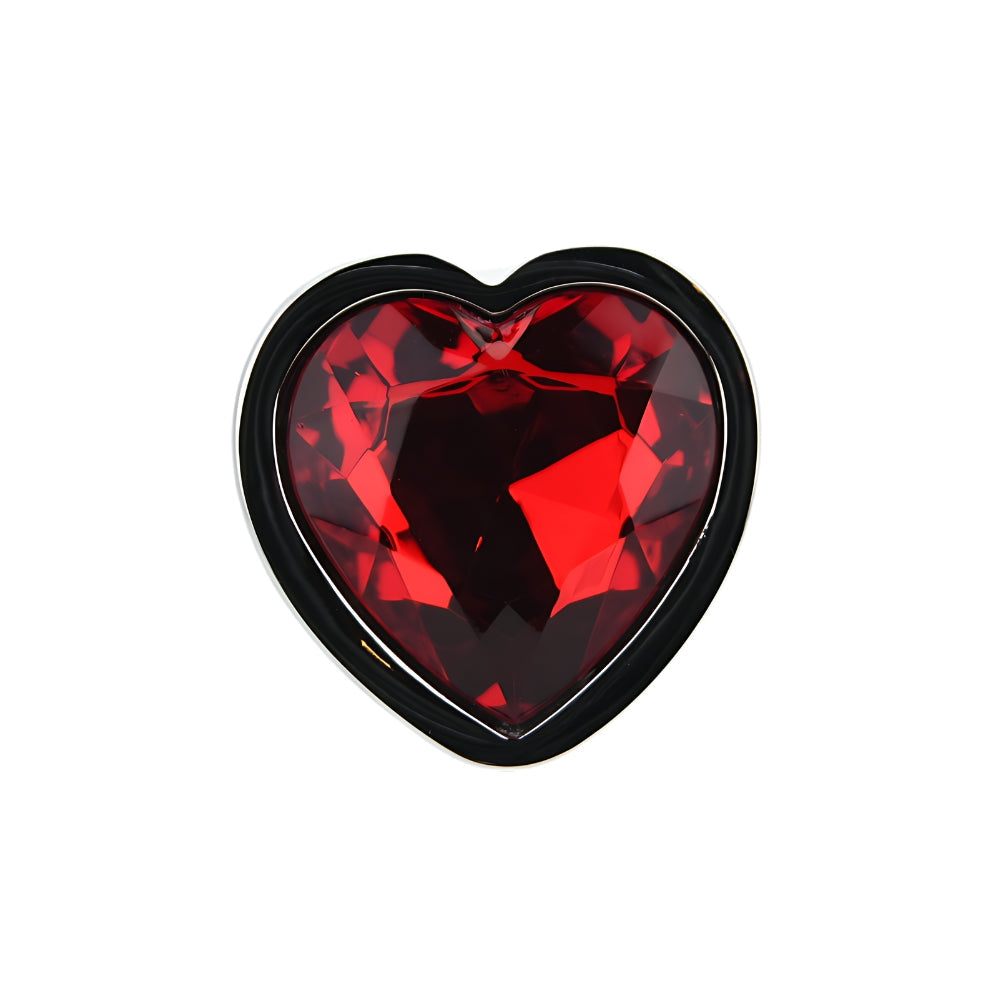 Toosh Heart Shaped Medium Silver Butt Plug with Red Stone Jewel > Anal Range > Jewel Butt Plugs - Tophatter Daily Deals