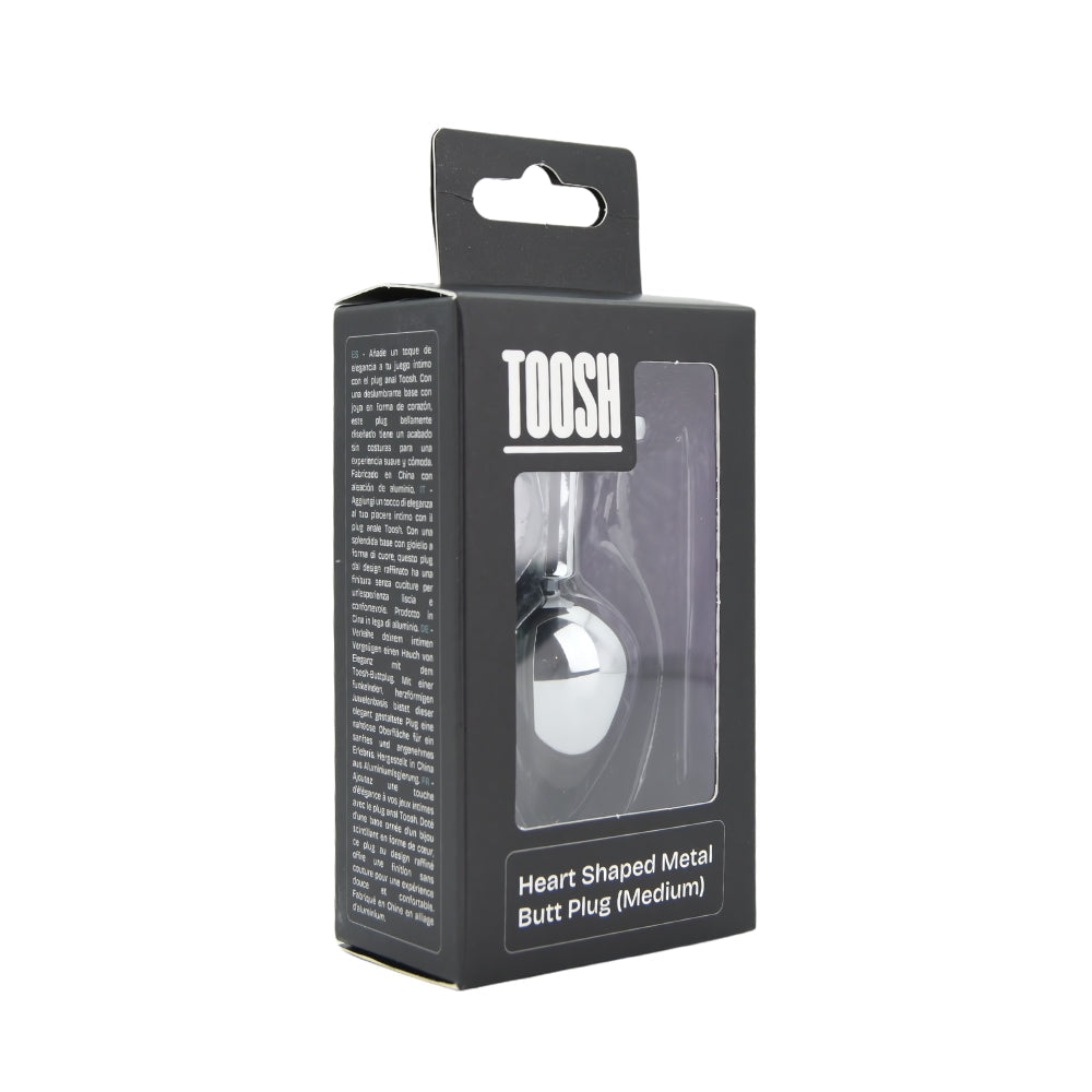 Toosh Heart Shaped Medium Silver Butt Plug with Red Stone Jewel > Anal Range > Jewel Butt Plugs - Tophatter Daily Deals