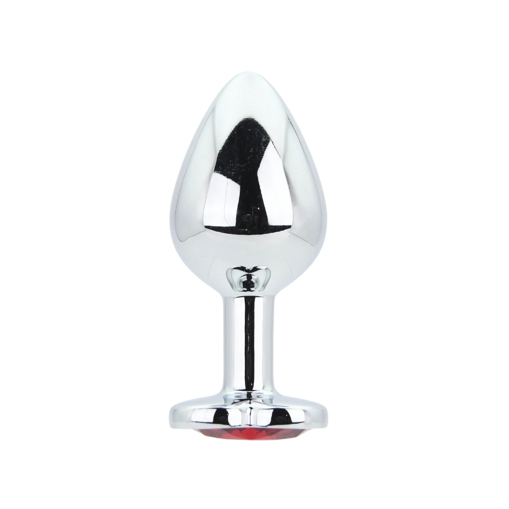 Toosh Heart Shaped Medium Silver Butt Plug with Red Stone Jewel > Anal Range > Jewel Butt Plugs - Tophatter Daily Deals