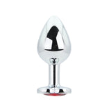 Toosh Heart Shaped Medium Silver Butt Plug with Red Stone Jewel > Anal Range > Jewel Butt Plugs - Tophatter Daily Deals