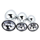 Toosh Metal Butt Plug Set of 3 – Small, Medium, Large Jewelled Base Butt Plugs > Anal Range > Butt Plug Kits - Tophatter Daily Deals
