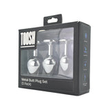 Toosh Metal Butt Plug Set of 3 – Small, Medium, Large Jewelled Base Butt Plugs > Anal Range > Butt Plug Kits - Tophatter Daily Deals