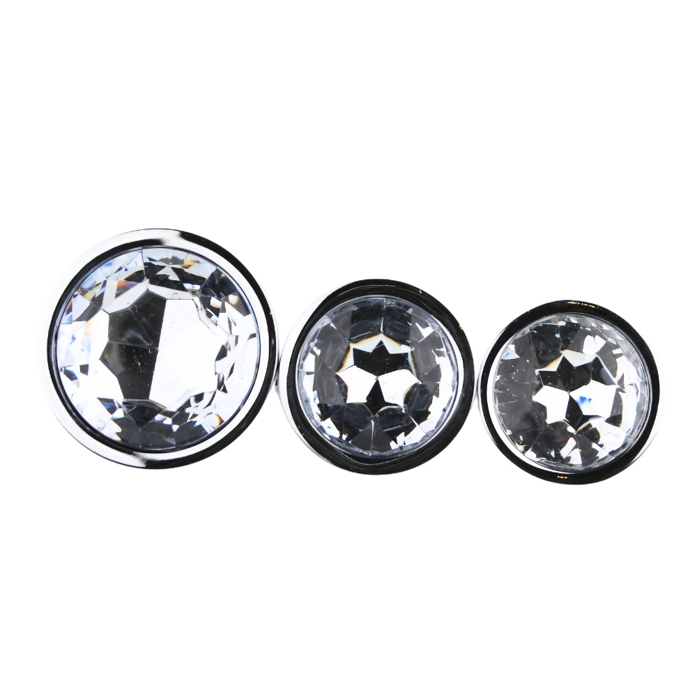 Toosh Metal Butt Plug Set of 3 – Small, Medium, Large Jewelled Base Butt Plugs > Anal Range > Butt Plug Kits - Tophatter Daily Deals