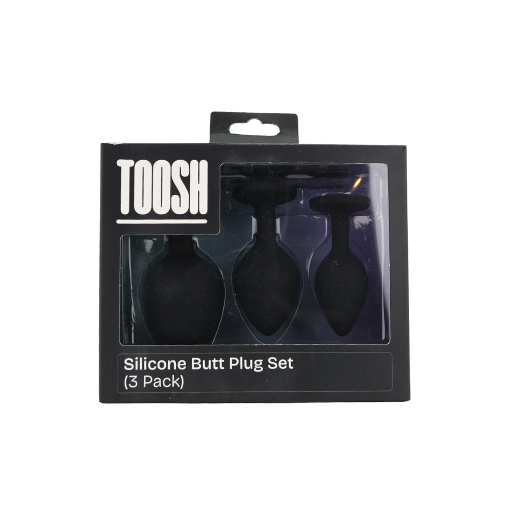 Toosh Silicone Butt Plug Set of 3 Small to Large – Jewelled Base Butt Plug > Anal Range > Butt Plug Kits - Tophatter Daily Deals