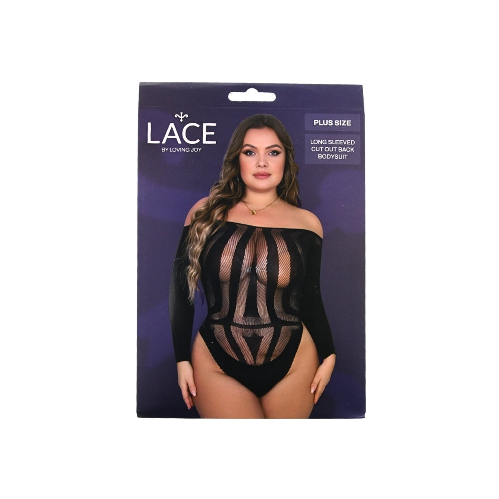 Loving Joy Plus Size Long Sleeved Cut Out Back Bodysuit – Lingerie > Clothes > Plus Size Lingerie - Tophatter Daily Deals