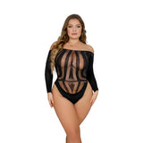 Loving Joy Plus Size Long Sleeved Cut Out Back Bodysuit – Lingerie > Clothes > Plus Size Lingerie - Tophatter Daily Deals