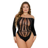 Loving Joy Plus Size Long Sleeved Cut Out Back Bodysuit – Lingerie > Clothes > Plus Size Lingerie - Tophatter Daily Deals