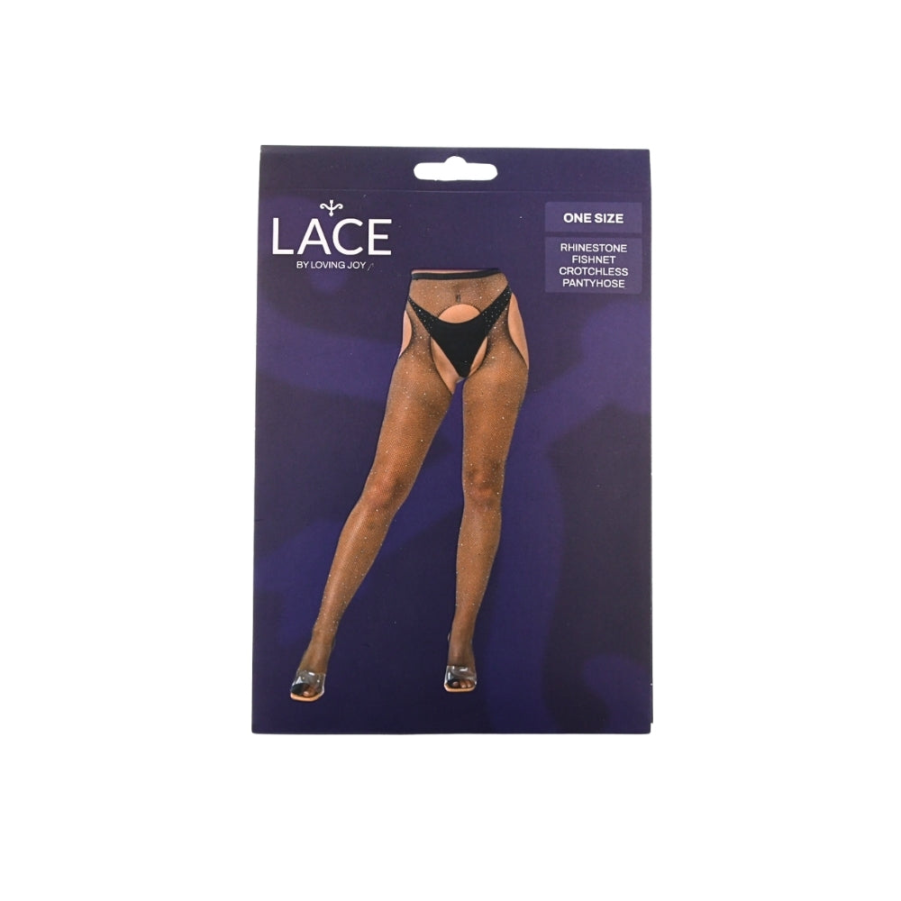 Lace by LJ Rhinestone Fishnet Crotchless Pantyhose – Women's Hosiery > Clothes > Hosiery > Pantyhose & Tights - Tophatter Daily Deals