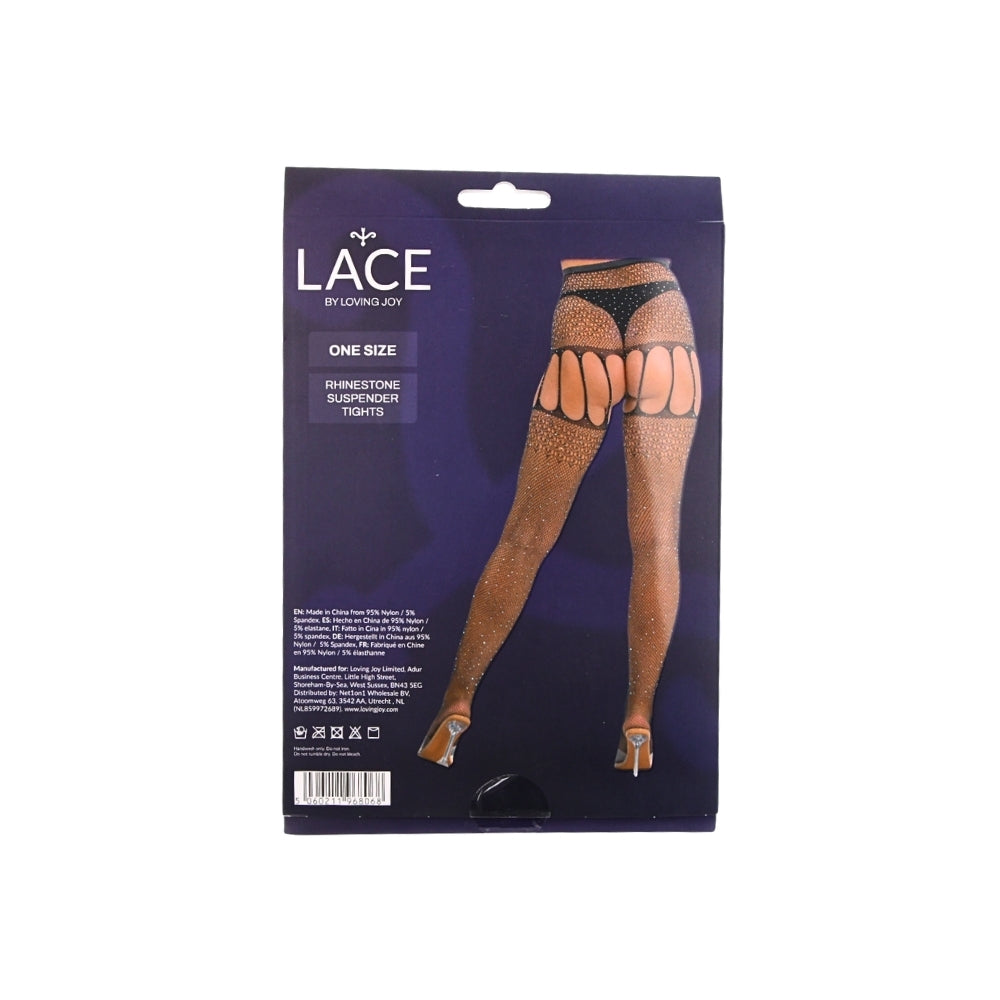 Lace by LJ Rhinestone Suspender Tights > Clothes > Hosiery > Garterbelt Sets - Tophatter Daily Deals