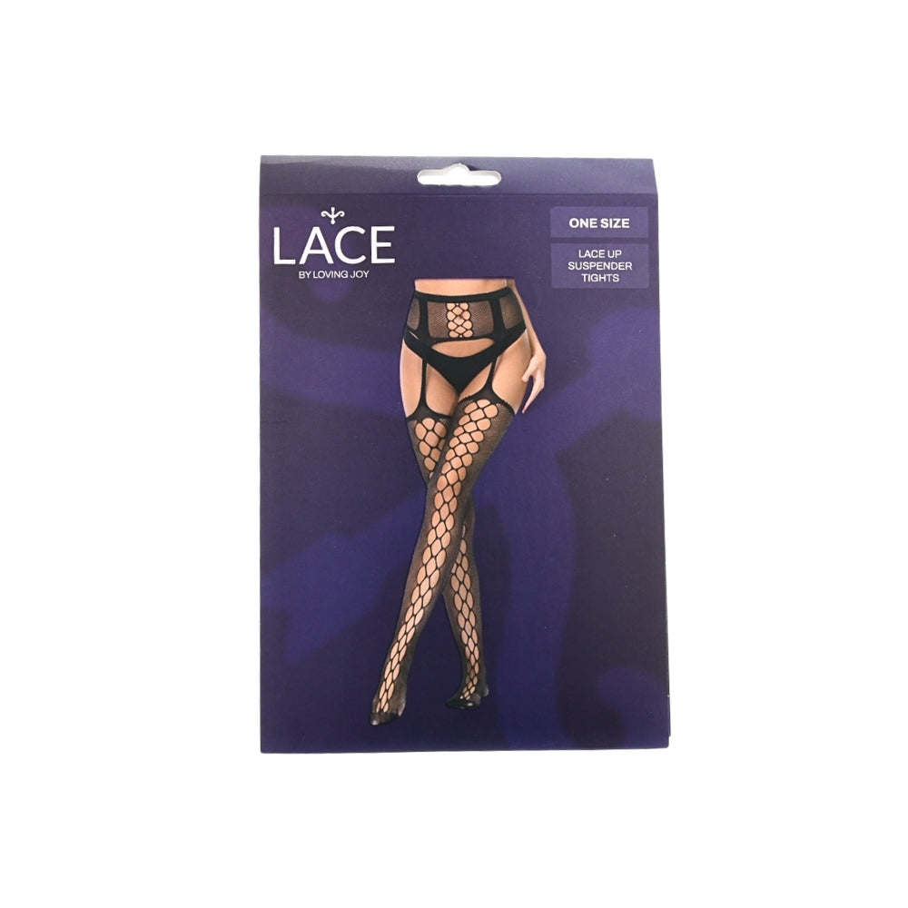 Lace by LJ Lace Up Suspender Tights – One Size Hosiery > Clothes > Hosiery > Pantyhose & Tights - Tophatter Daily Deals