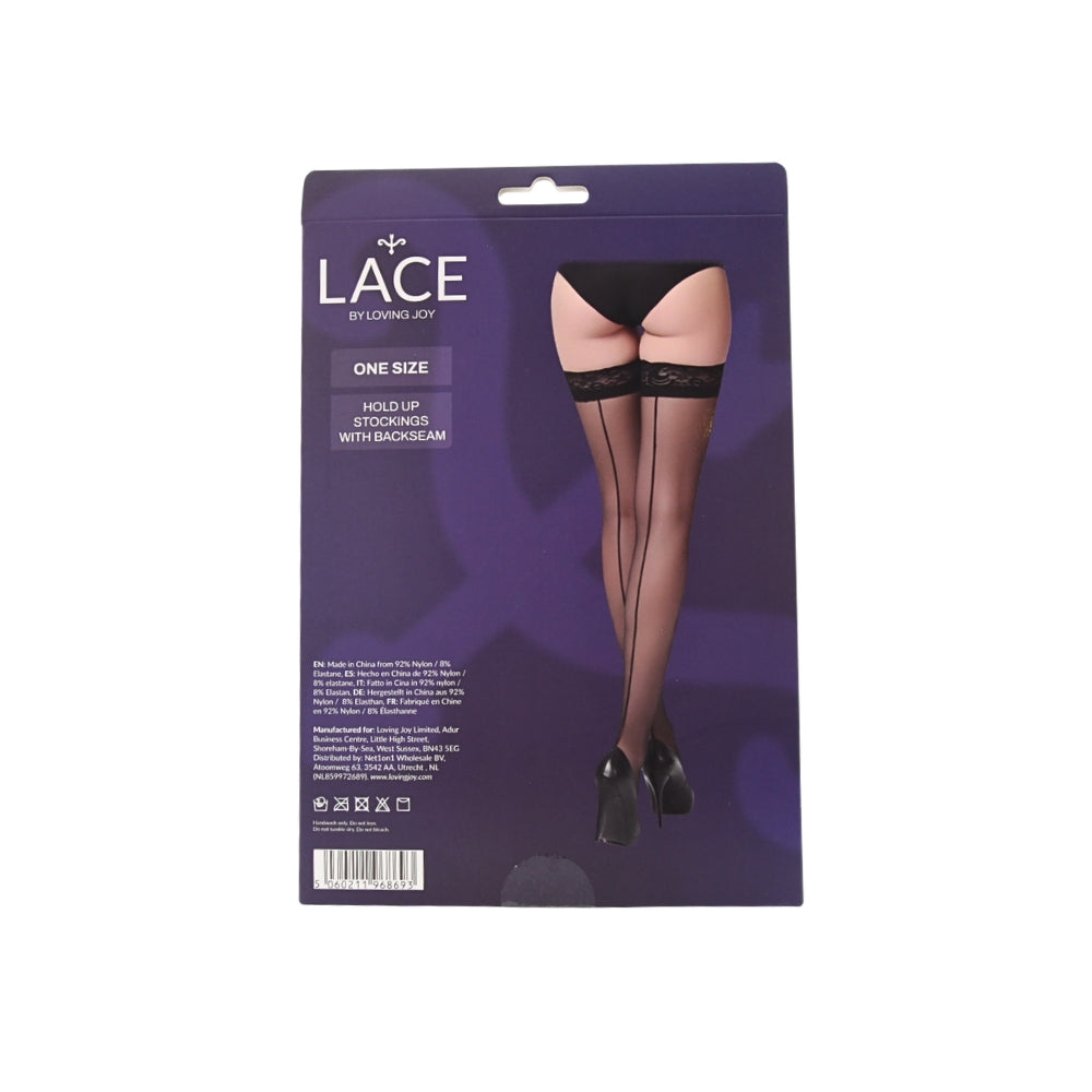 Lace By LJ Sheer Hold Up Stockings With Backseam – Sheer Stockings > Clothes > Hosiery > Stockings - Tophatter Daily Deals