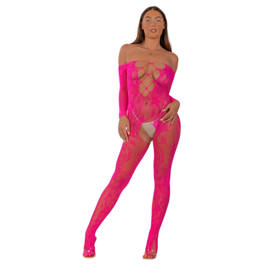 Lace by LJ Lace Up Front Crotchless Bodystocking – Sheer Bodystocking > Clothes > Bodies and Playsuits - Tophatter Daily Deals
