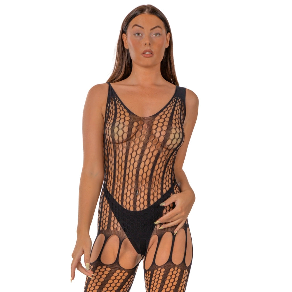 Lace by LJ Crochet Bodystocking with Lace Up Back – Bodystocking > Clothes > Bodies and Playsuits - Tophatter Daily Deals