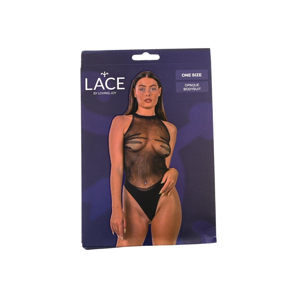 Lace By LJ Opaque Racer-Style Bodysuit – Stretchy One Size Lingerie > Clothes > Bodies and Playsuits - Tophatter Daily Deals