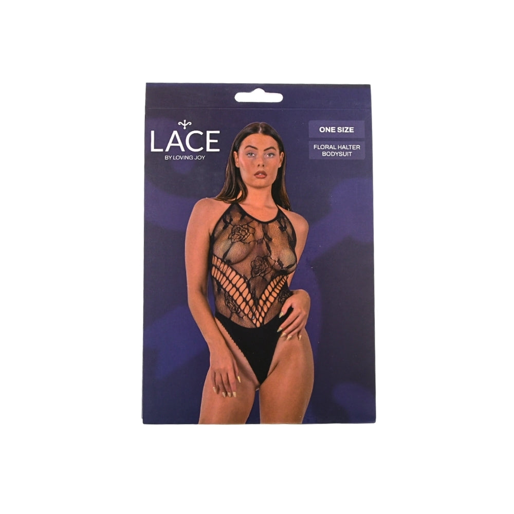 LJ Floral Halter Bodysuit – Lace Lingerie > Clothes > Bodies and Playsuits - Tophatter Daily Deals